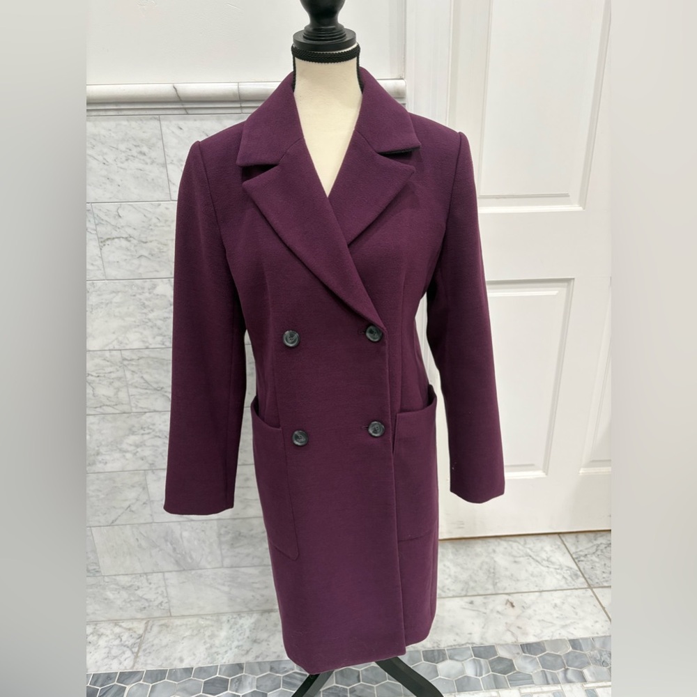 Banana Republic Deep Purple Double-Breasted Coat